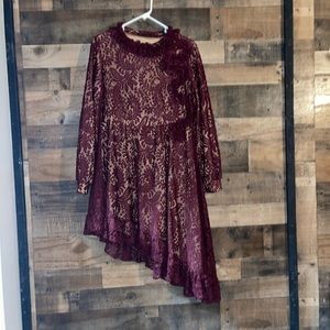 Burgundy and Tan sew modest outfit
